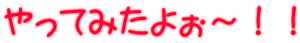 やってみたよぉ～！！